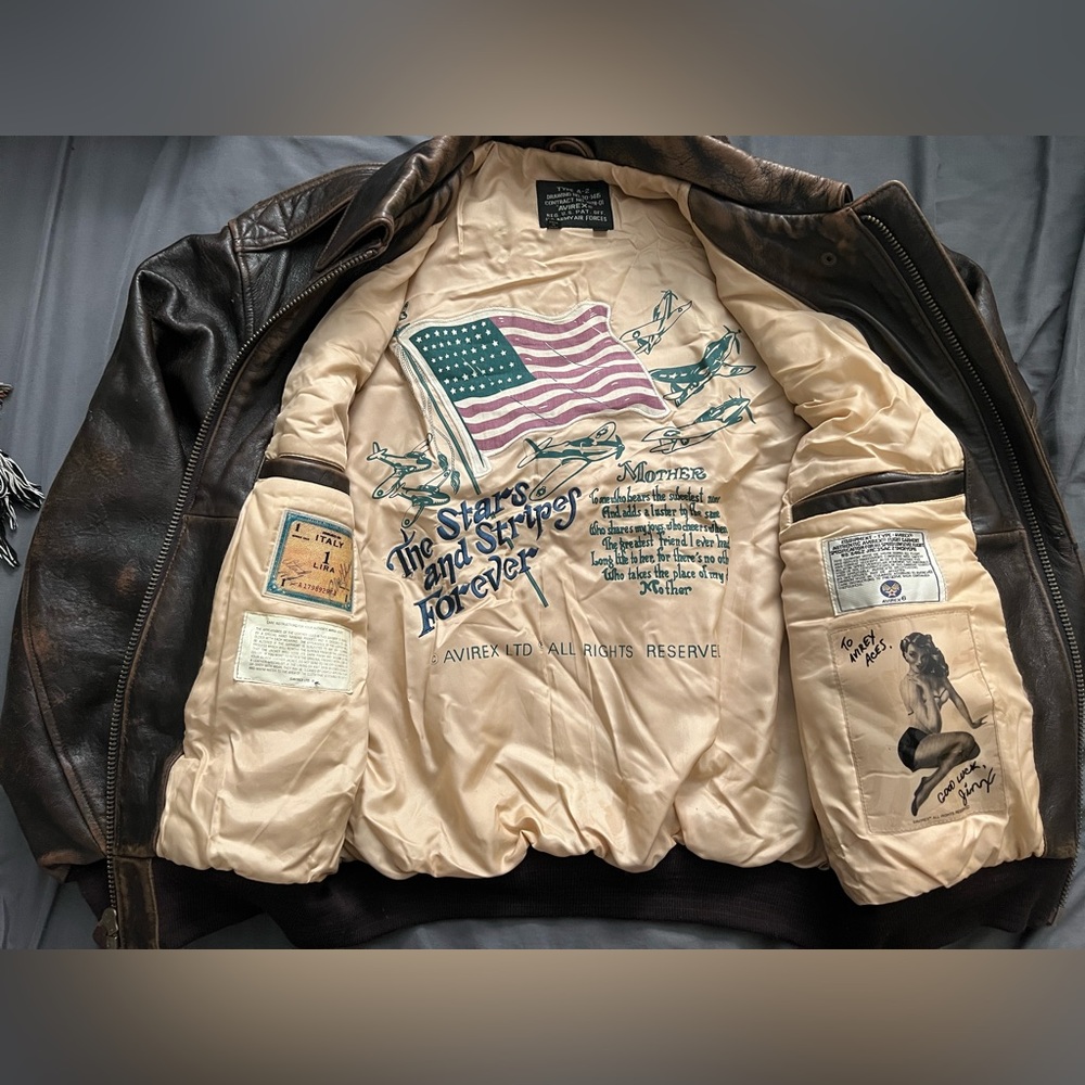 Avirex Vintage Men’s Limited Type A-2 Leather Flight Jacket Bomber USA Italy M